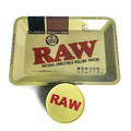 RAW ashtray and grinder set with yellow rolling tray and round yellow grinder lid