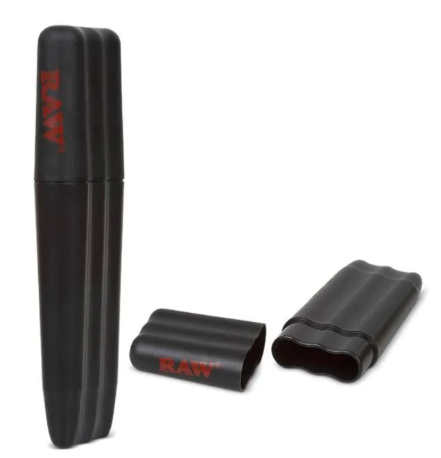 RAW cone case, black cylindrical with stitched seam
