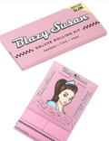 Pink BLAZY SUSAN deluxe rolling kit box, king-size slim papers and tips