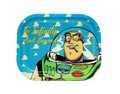 SMOKE ARSENAL metal rolling tray with blue cartoon space graphic design