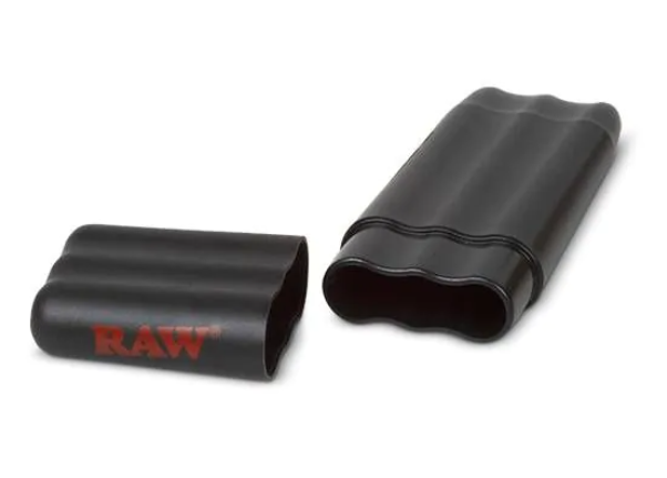 RAW cone case, black rolled halves with curved open end