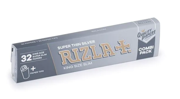 Rolling paper combi pack box, super thin silver king size slim papers