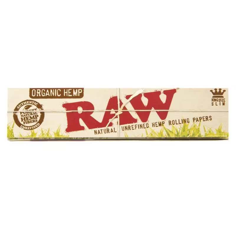 RAW organic hemp rolling papers wrapper, natural unrefined, king size slim
