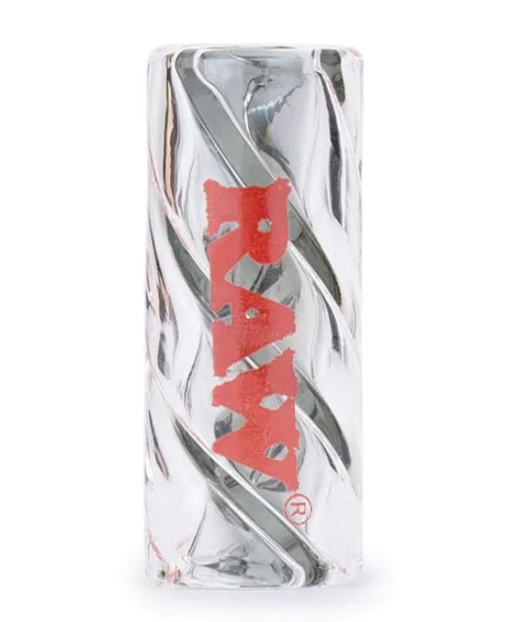 Glass tips with RAW Turbo Tips red logo, clear pack