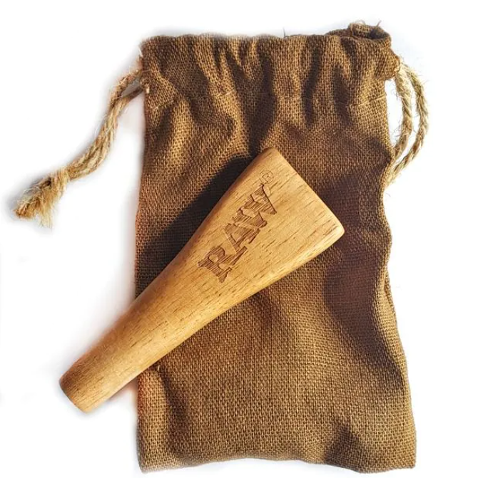 Double barrel joint holder with burlap storage pouch