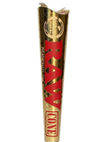King size pre-rolled RAW cone, gold wrap with red and green lettering