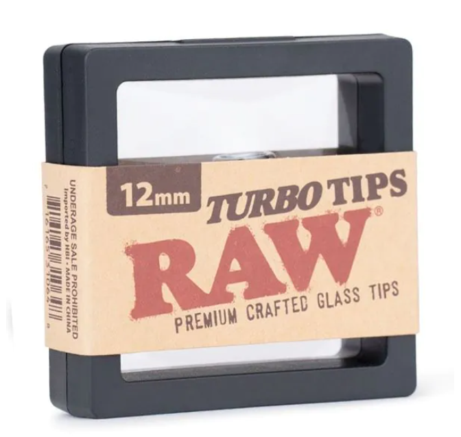 RAW Turbo Tips glass tips, 12mm, in labeled box